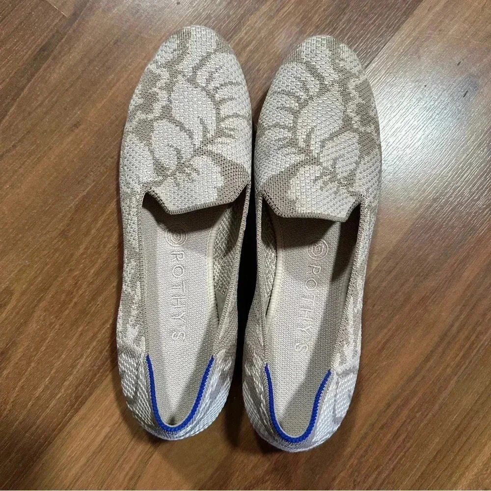 Rothy's Petal Grey Pink Floral Round Toe Flats Loafers flats woman